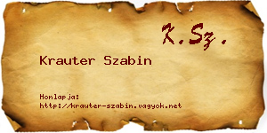 Krauter Szabin névjegykártya